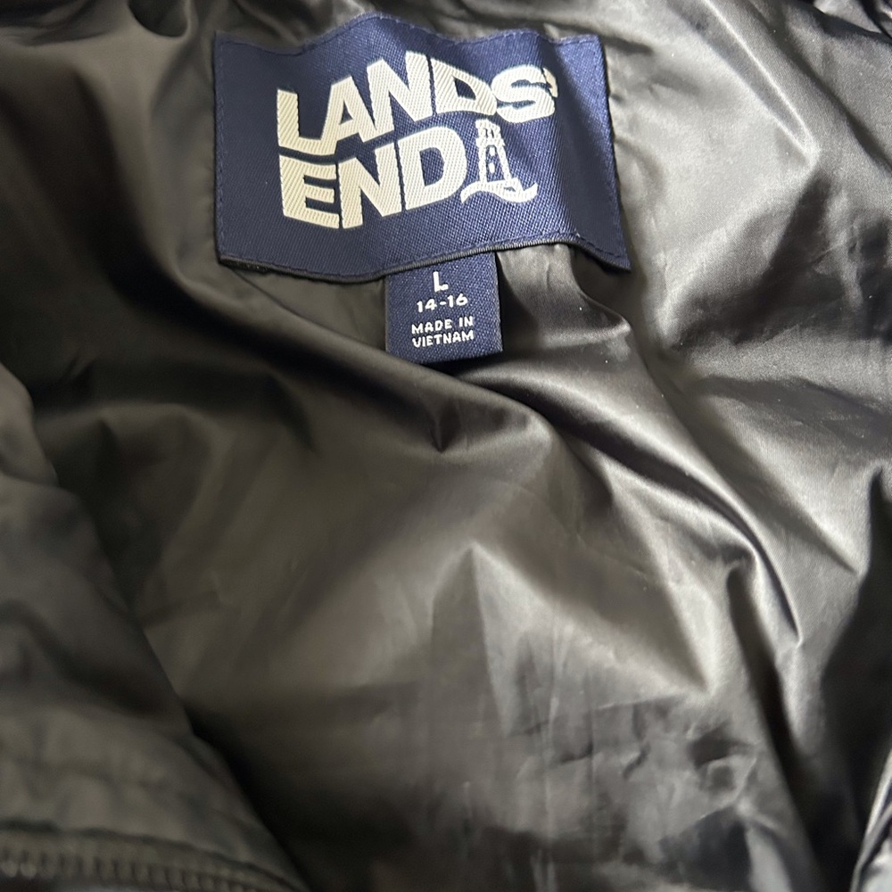 Women’s Land’s End Black Down Jacket.  Size Large.  Like New Condition - Picture 4 of 12